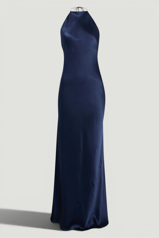 REFORMATION Navy Tie-Neck Slip Dress Size XS