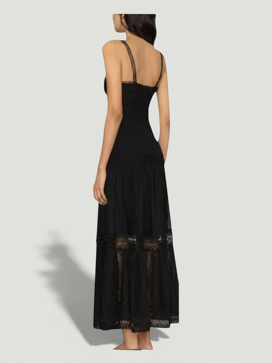 CHARO RUIZ Ibizia Lace Trim Maxi Dress Size M