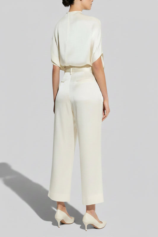 LA POINTE Satin Belted Pants Size M