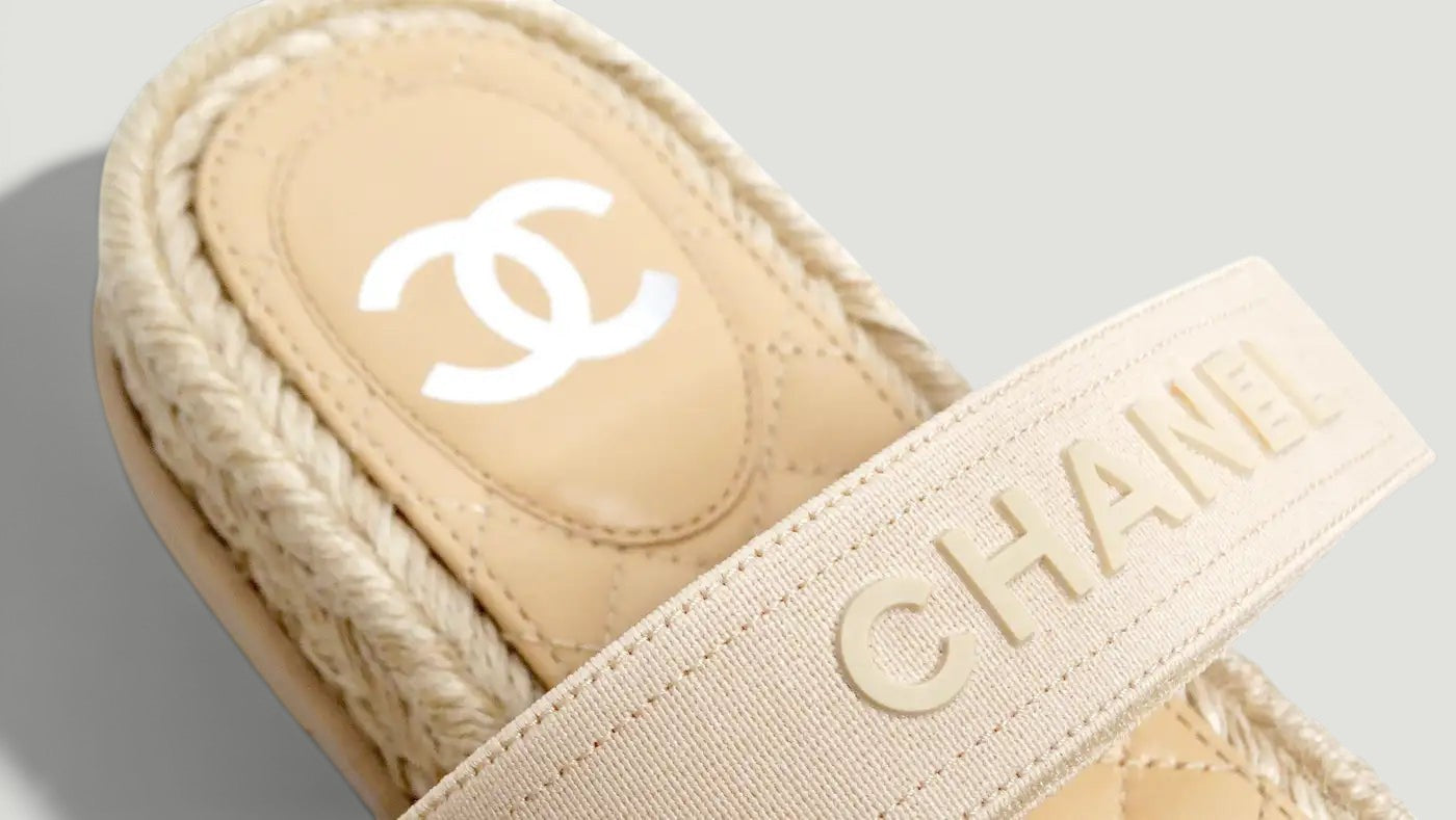 CHANEL Lambskin Espadrille Sandals Size: 37