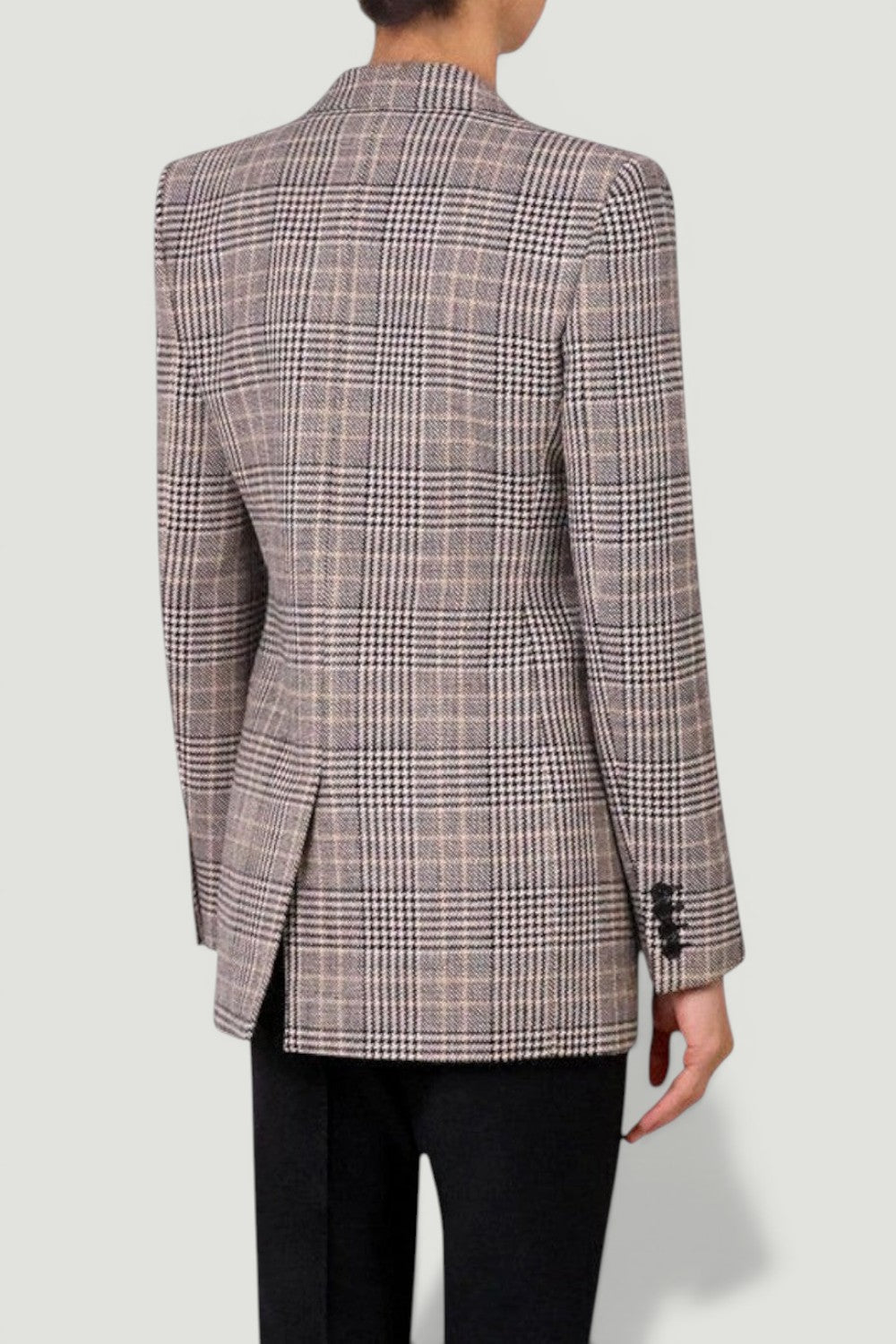 SAINT LAURENT Brown Glen Plaid Blazer Size Large