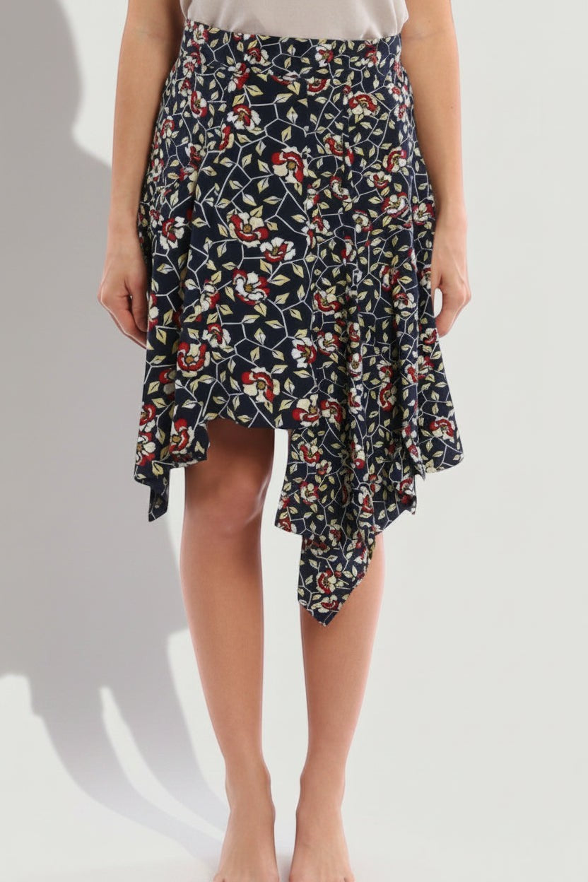 ISABEL MARANT Navy Floral Skirt Size 42