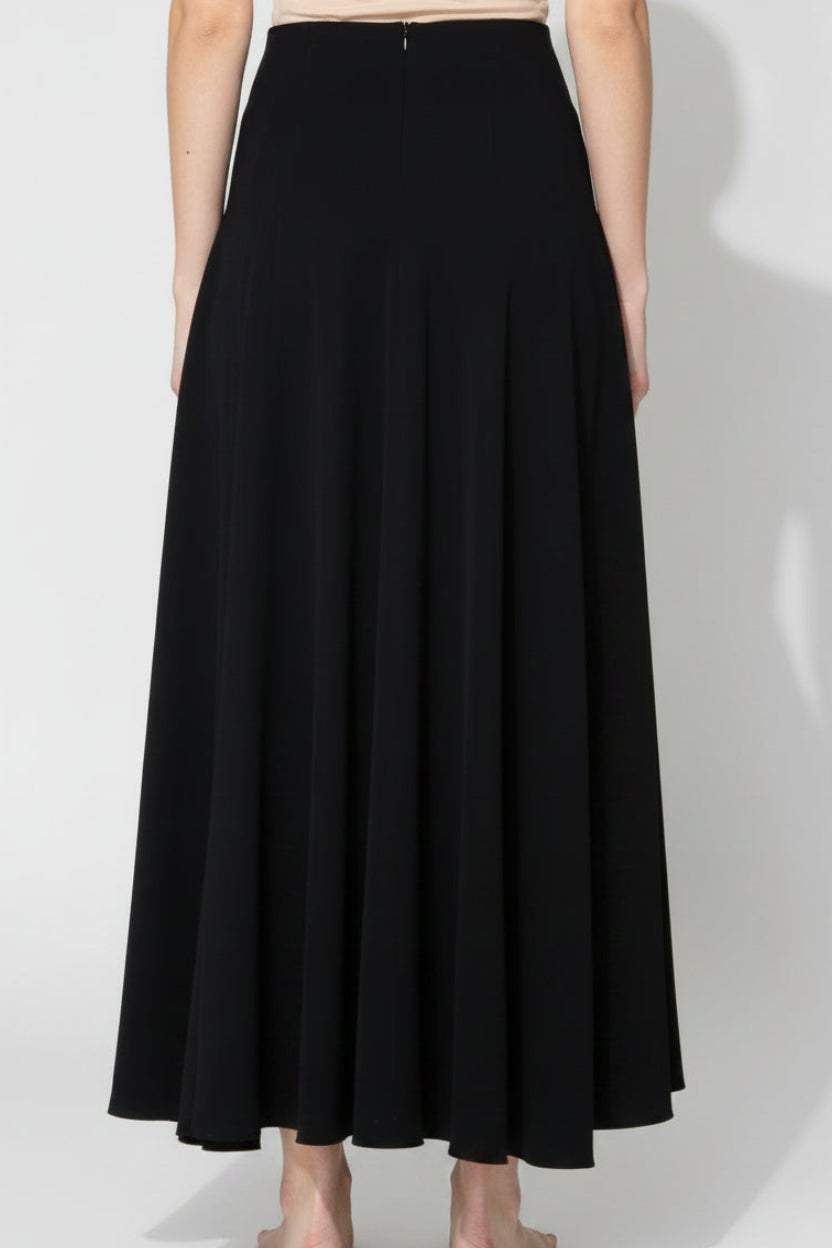 THE ROW Black Silk Long Skirt Size M