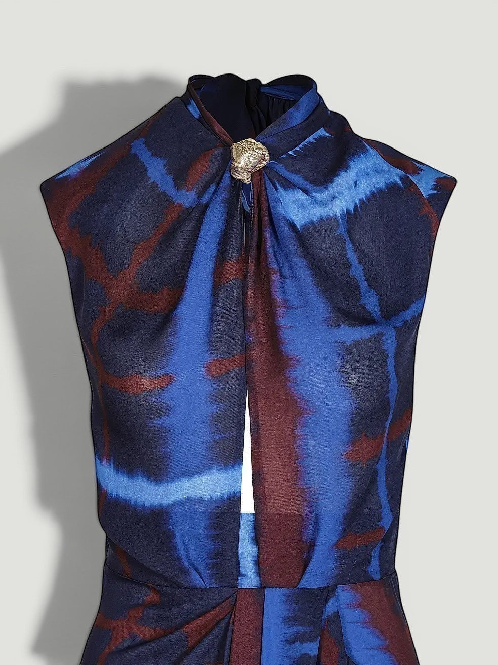 JOHANNA ORTIZ Cobalt Silk Maxi Dress Size M