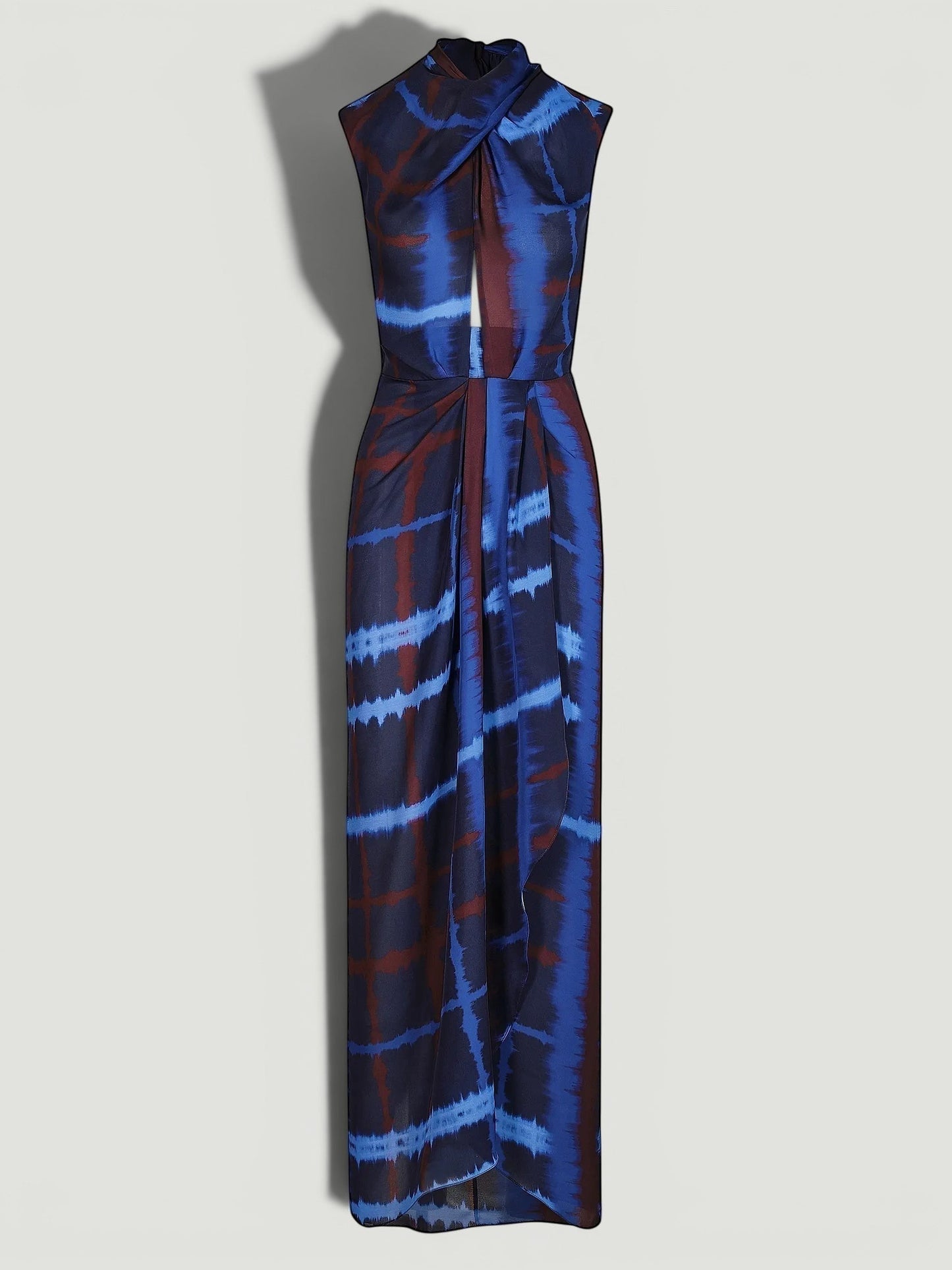 JOHANNA ORTIZ Cobalt Silk Maxi Dress Size M