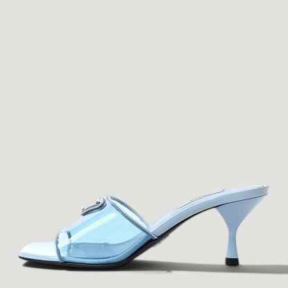 PRADA Metal Triangle Logo Slide SIZE 37