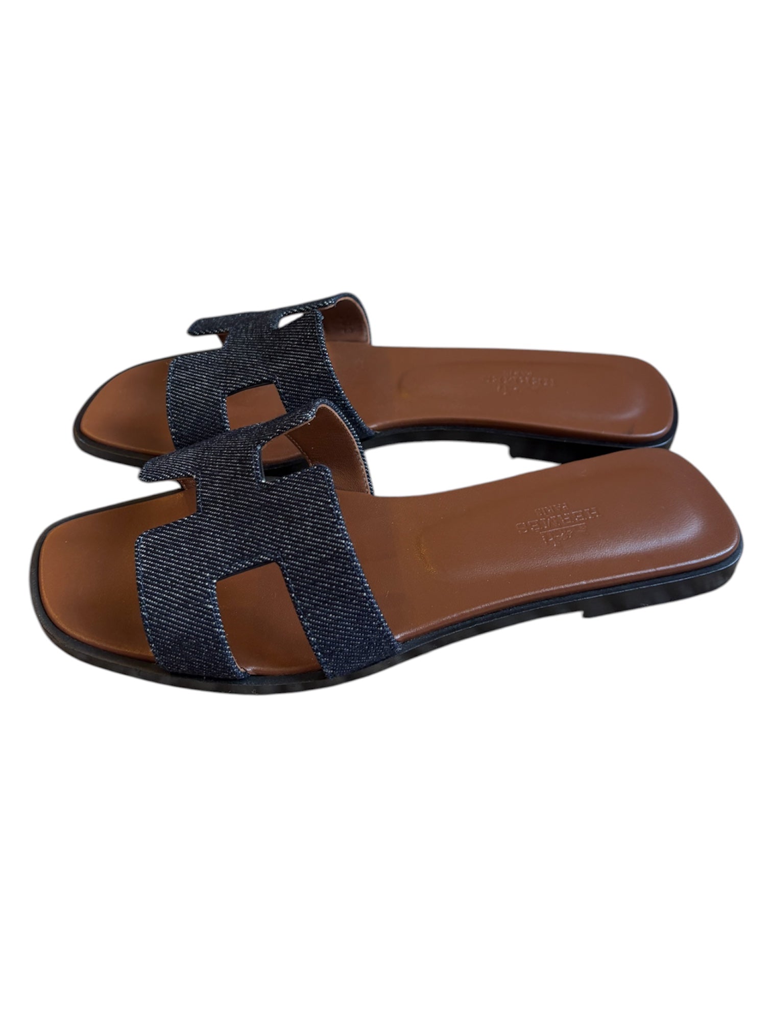 Denim Hermes Oran Sandal SIZE 36.5