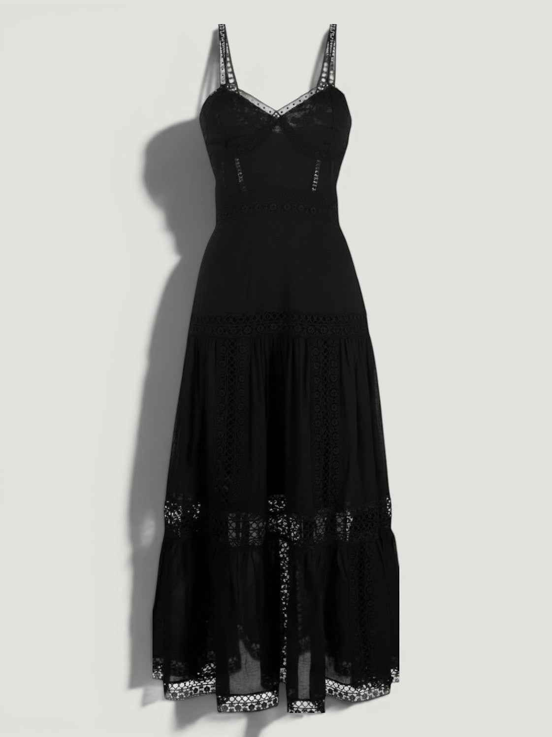 CHARO RUIZ Ibizia Lace Trim Maxi Dress Size M