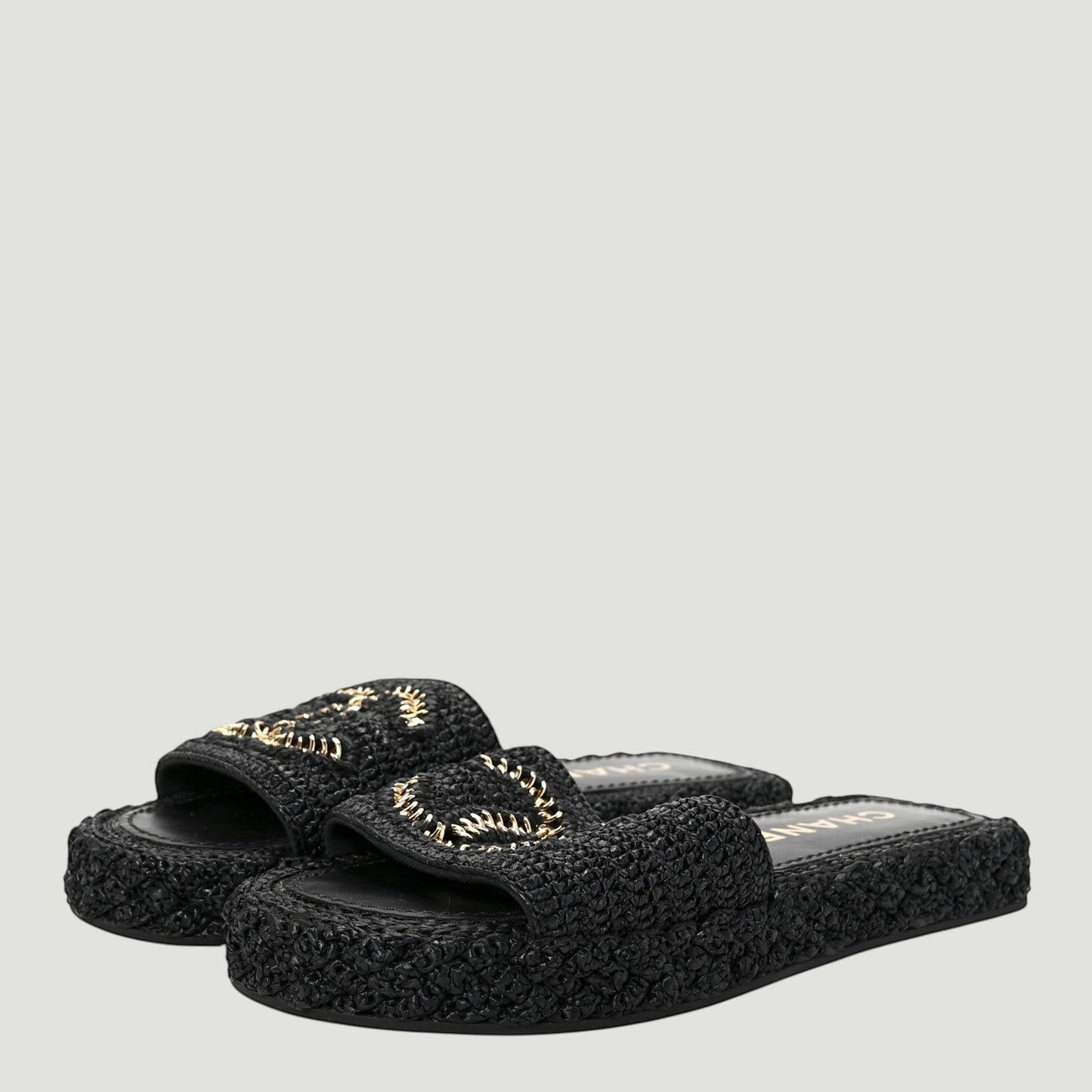 CHANEL *never worn* Black Slides Size: 36