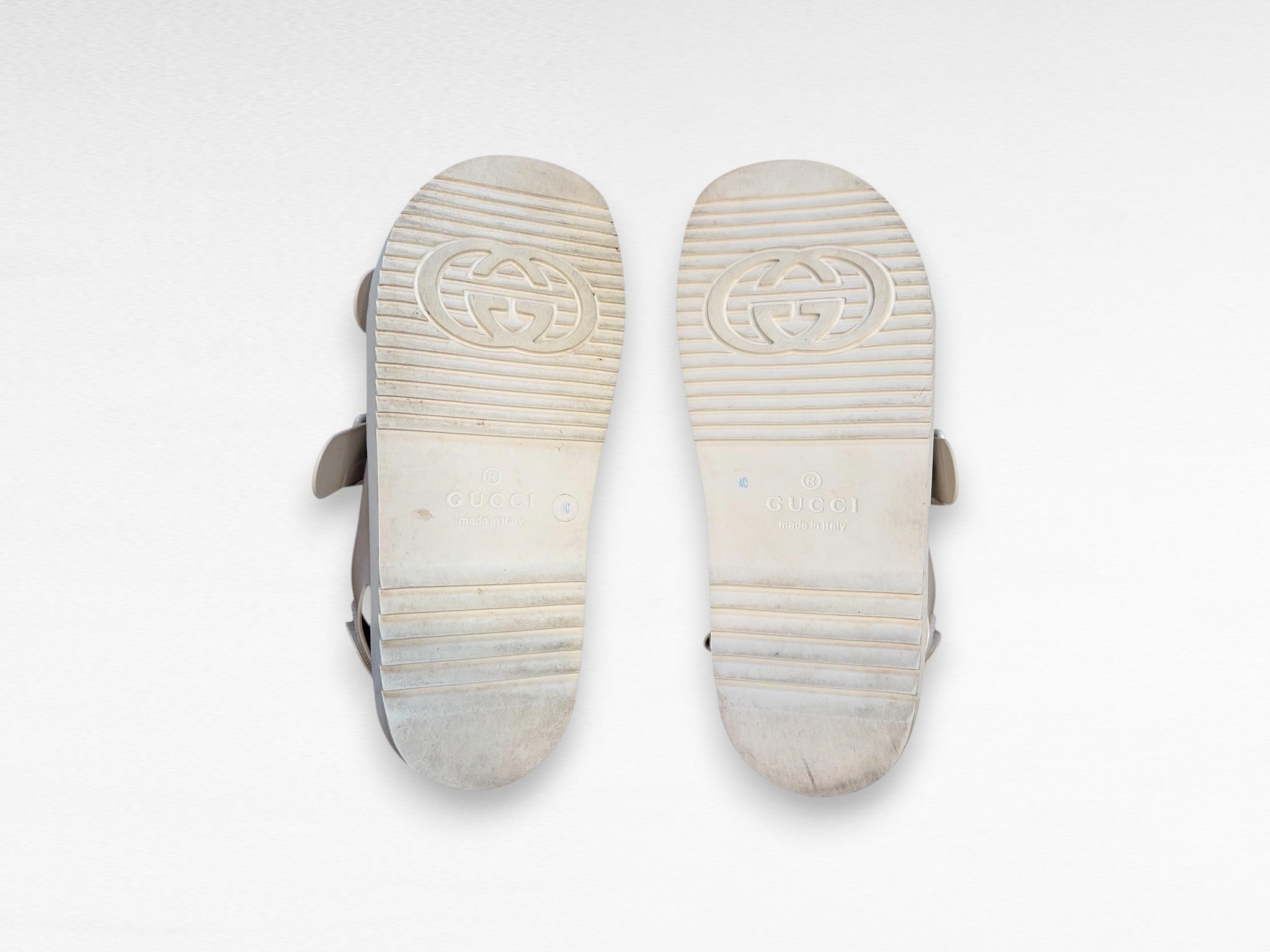 Gucci Rubber Double G Logo Sandals Size: 40