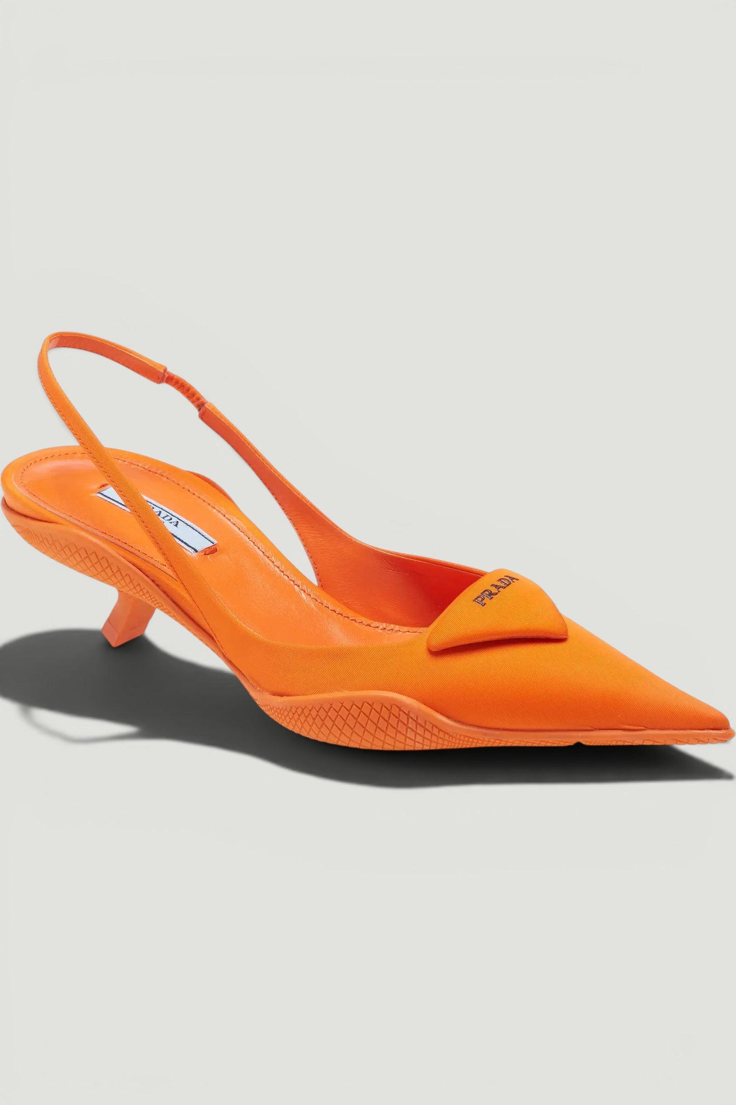 PRADA Triangle Kitten Heel Slingback SIZE 37