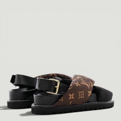 LOUIS VUITTON Monogram Paseo Sandals SIZE 37