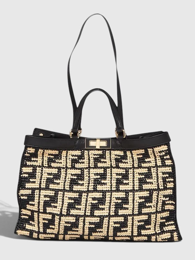 FENDI Raffia Peekaboo Tote Bag