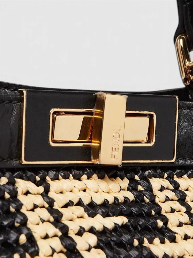 FENDI Raffia Peekaboo Tote Bag