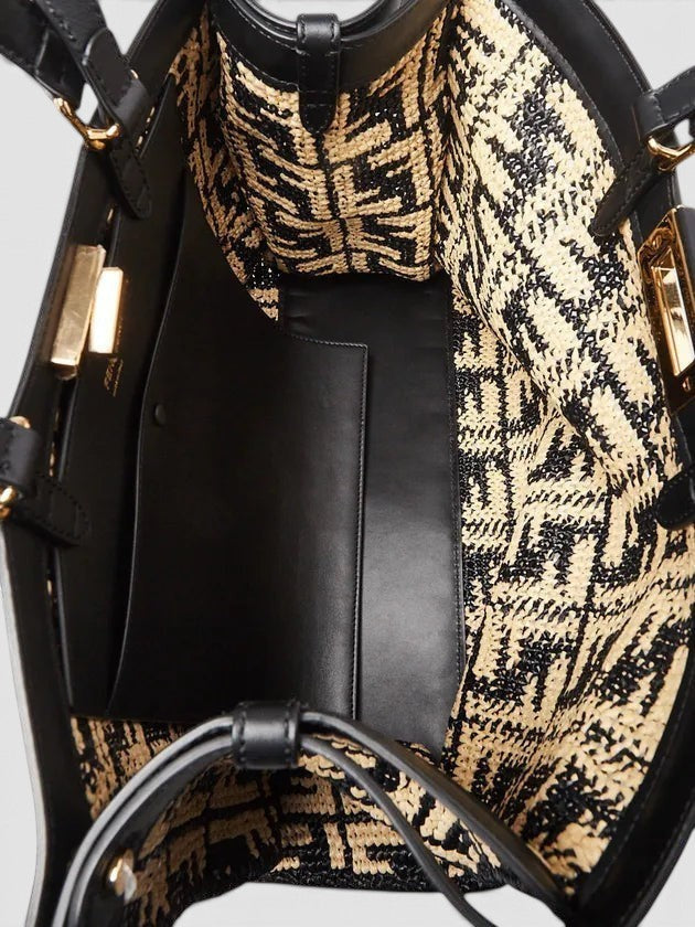 FENDI Raffia Peekaboo Tote Bag