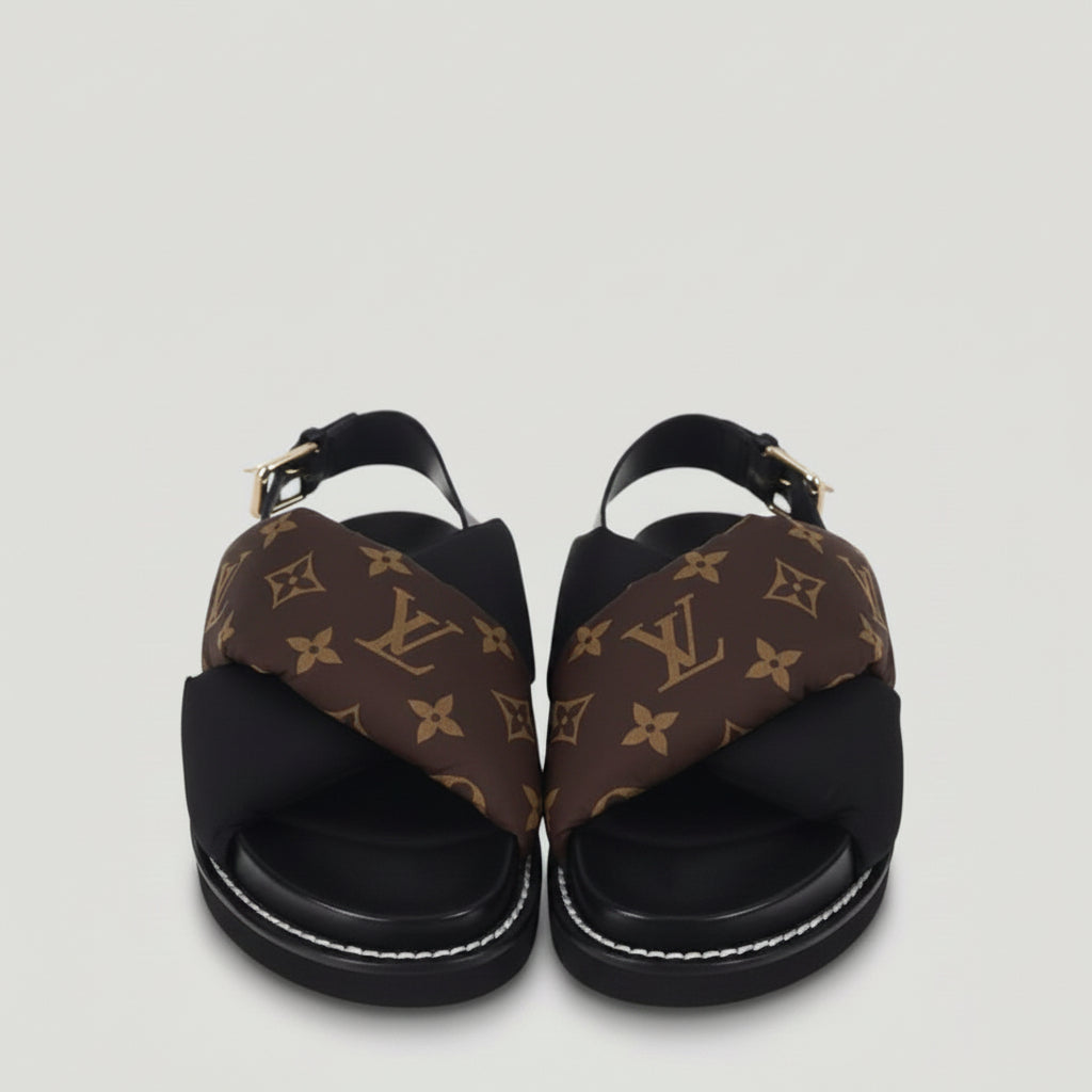 LOUIS VUITTON Monogram Paseo Sandals SIZE 37