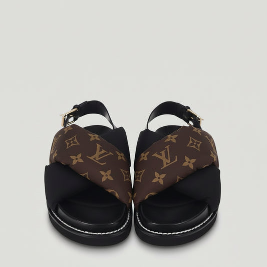 LOUIS VUITTON Monogram Paseo Sandals SIZE 37
