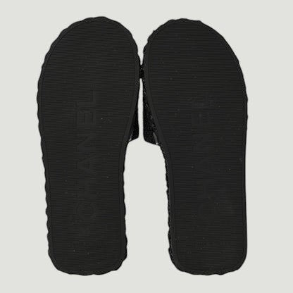 CHANEL *never worn* Black Slides Size: 36