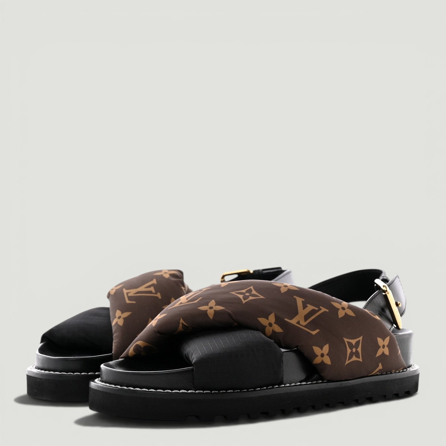 LOUIS VUITTON Monogram Paseo Sandals SIZE 37