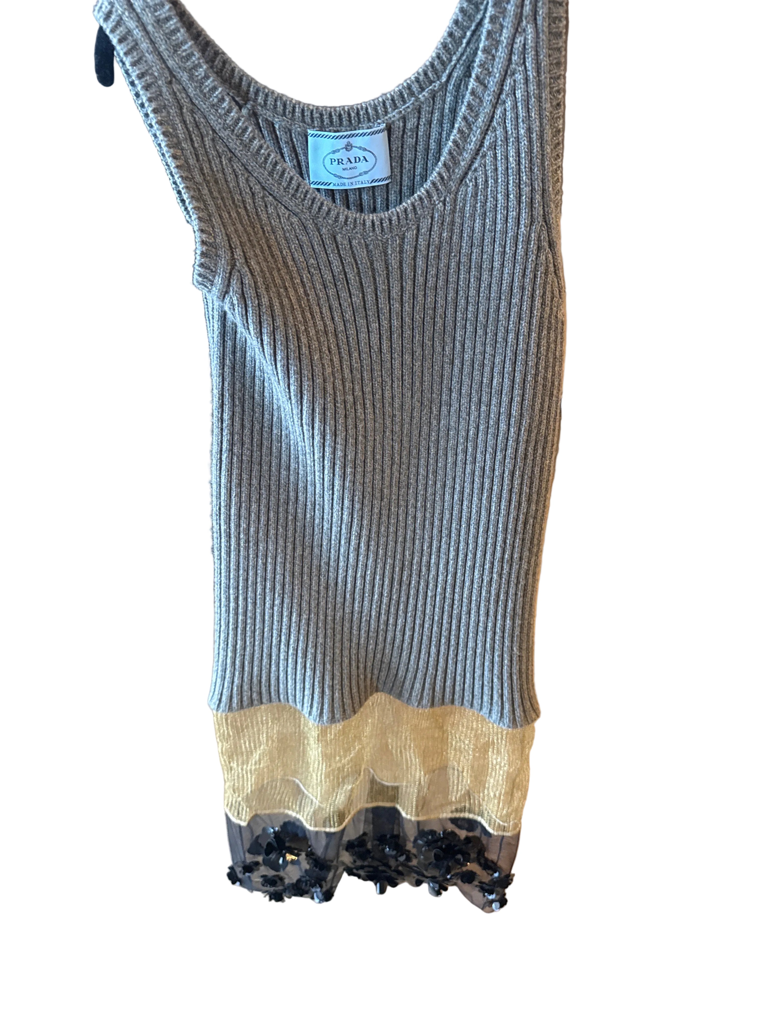 2022 Prada Embellished Knit Dress Size: S