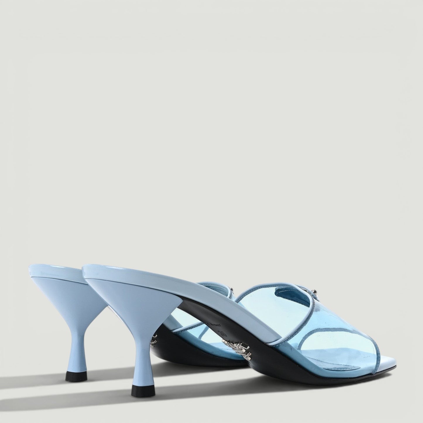 PRADA Metal Triangle Logo Slide SIZE 37