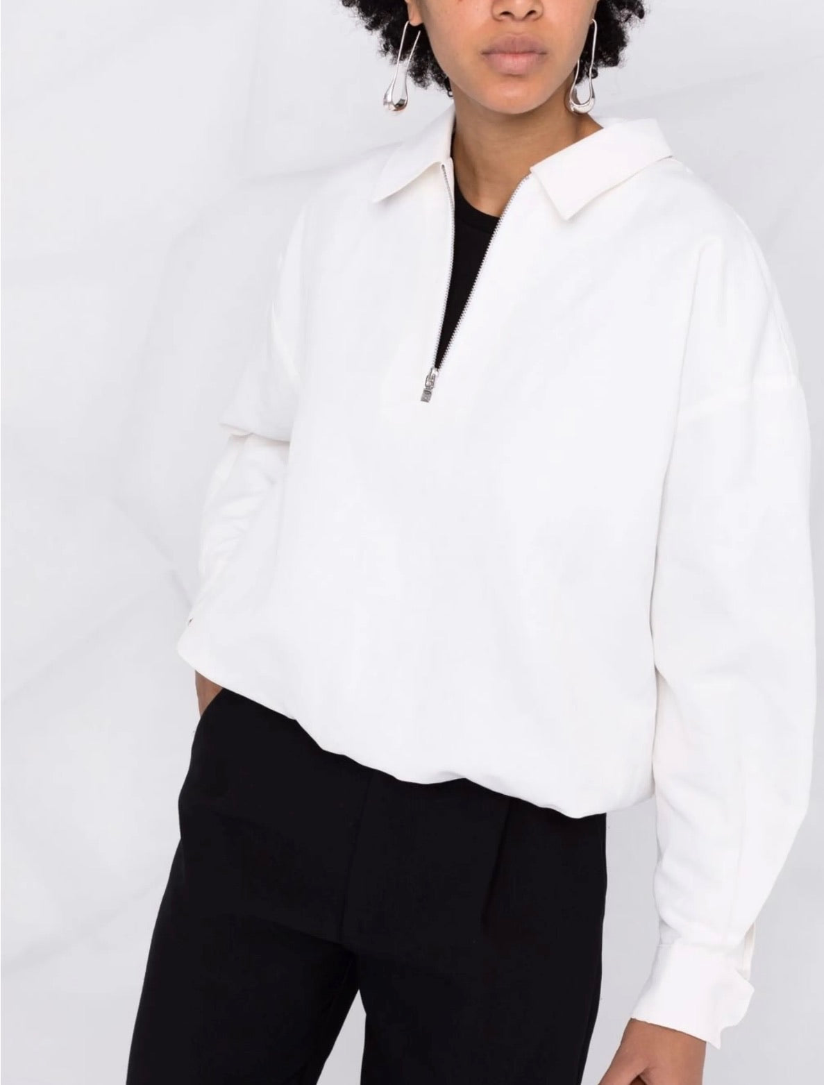 Toteme Linen Zip Pullover Size: M