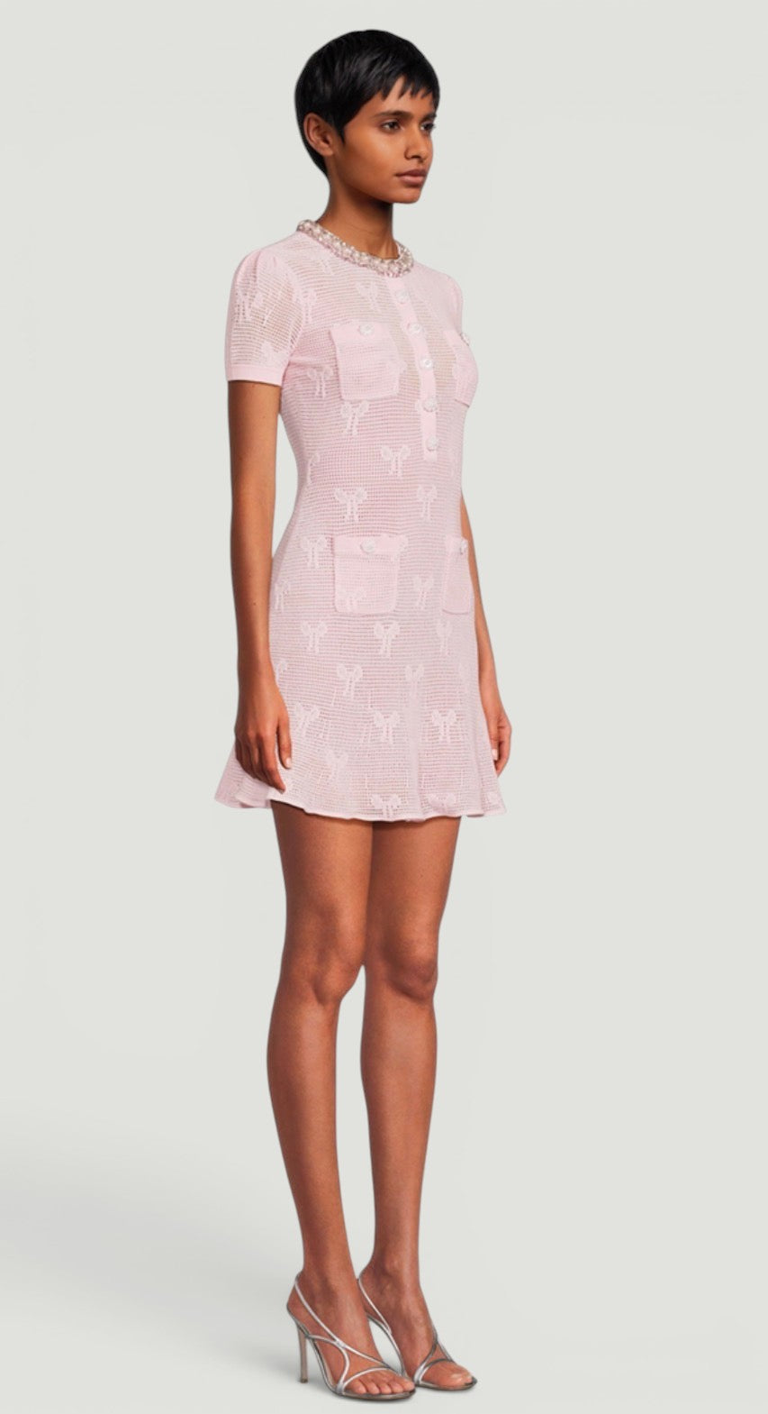 Self Portrait Bow Jacquard Dress SIZE MEDIUM