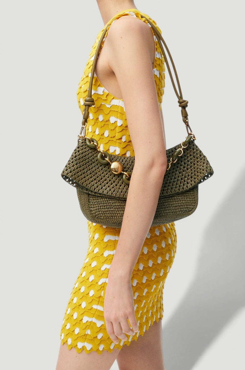 LOEWE Medium Ola Bag Raffia & Calfskin