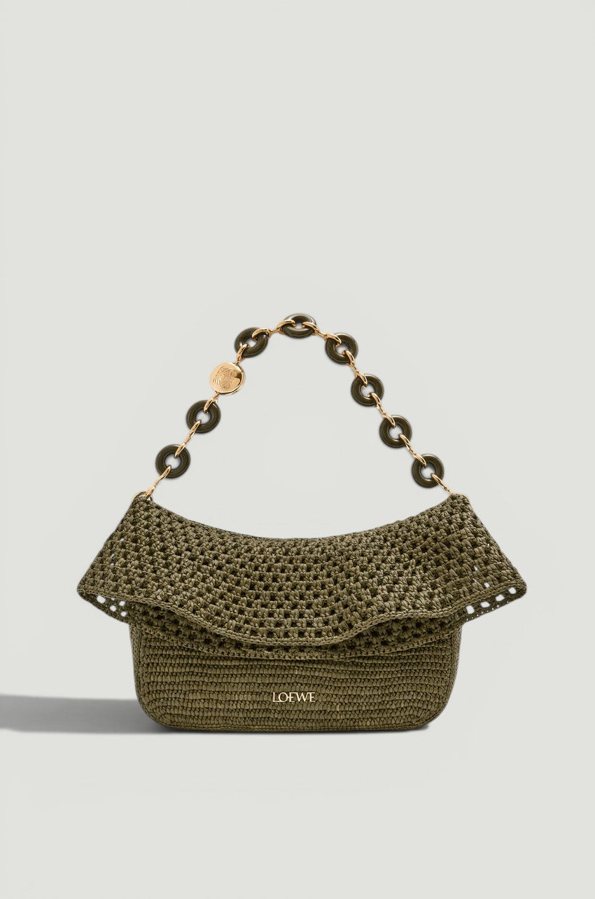 LOEWE Medium Ola Bag Raffia & Calfskin