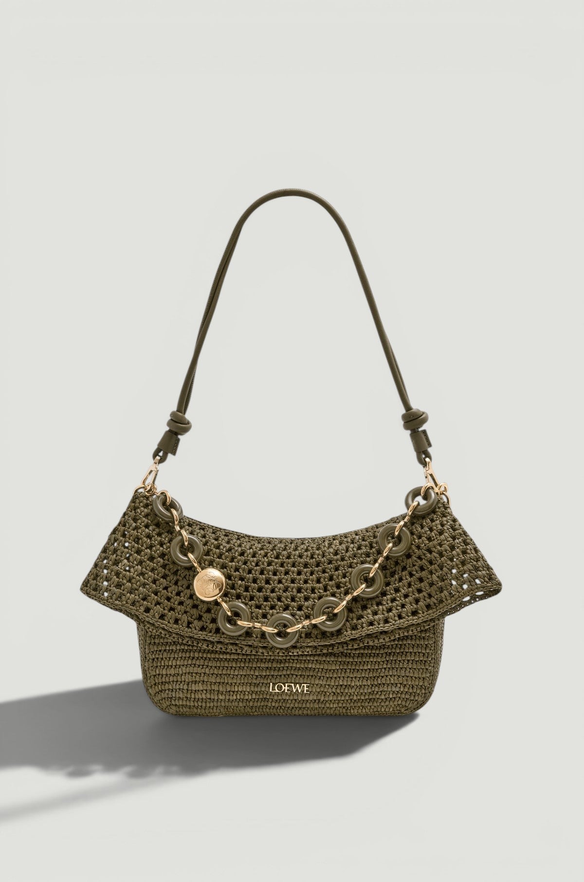 LOEWE Medium Ola Bag Raffia & Calfskin