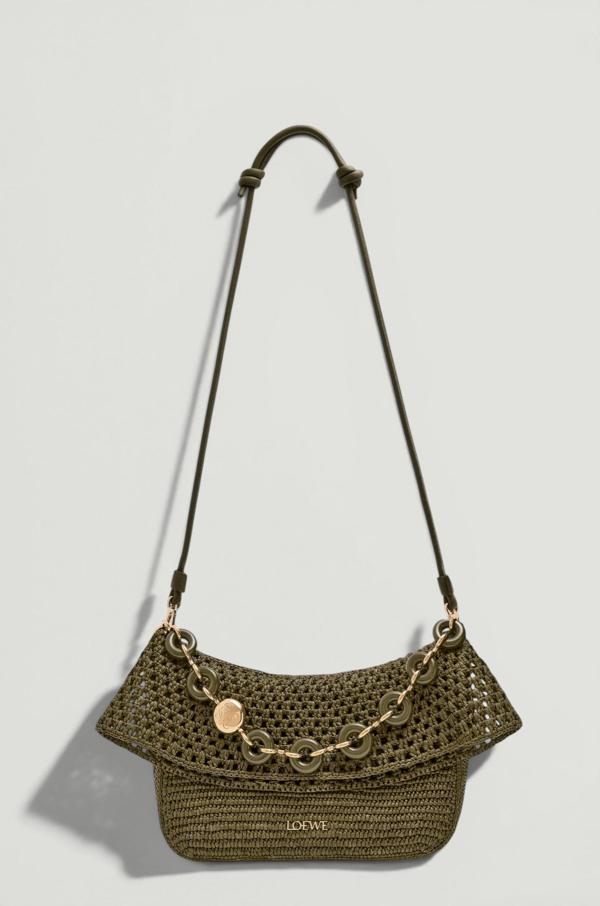 LOEWE Medium Ola Bag Raffia & Calfskin