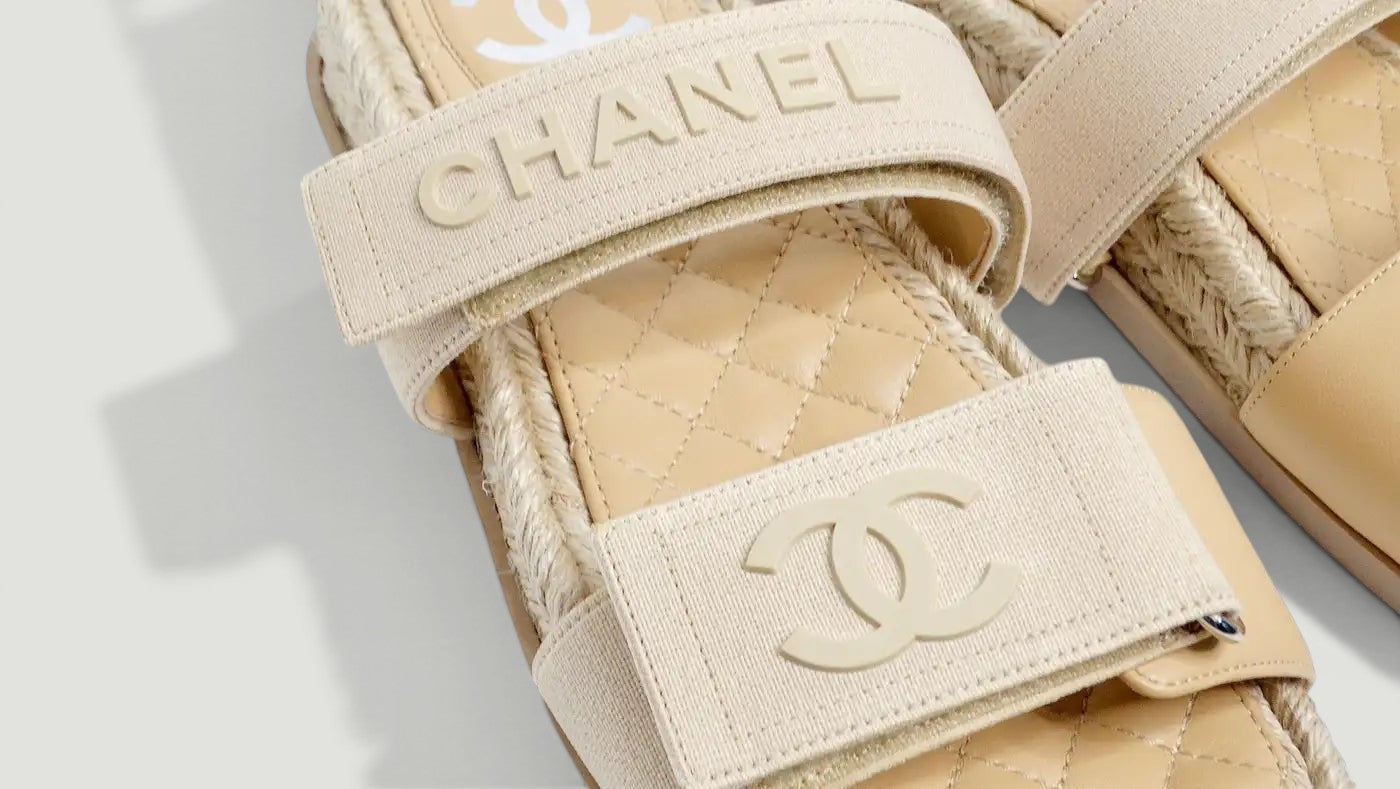 CHANEL Lambskin Espadrille Sandals Size: 37