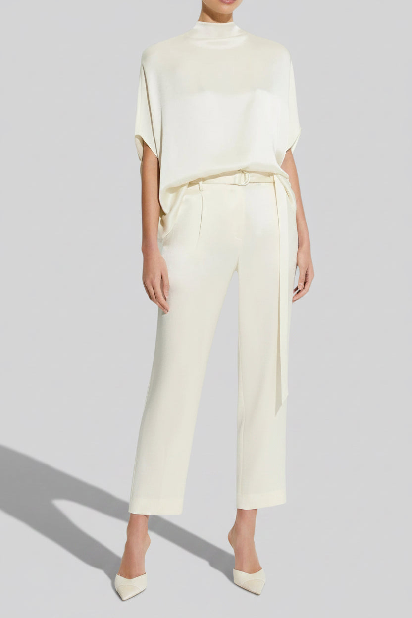 LA POINTE Satin Belted Pants Size M