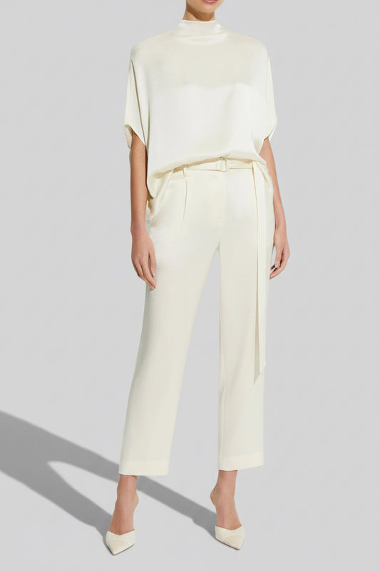 LA POINTE Satin Belted Pants Size M