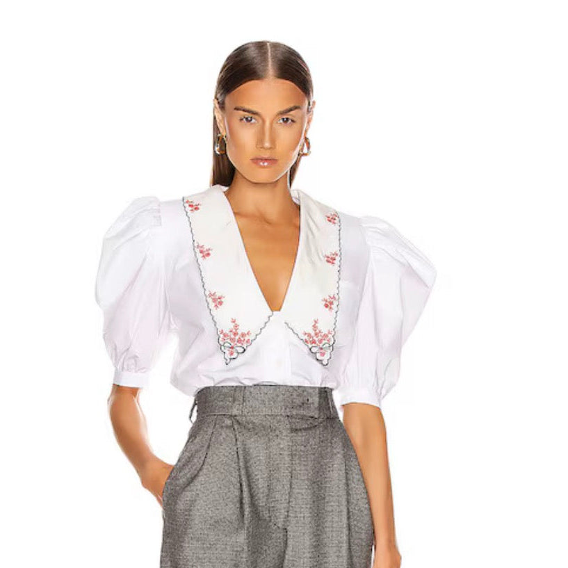 Miu Miu Embroidered Collar Blouse Size: L