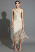 La Pointe Cowl Fringe Dress Size: M, US 8