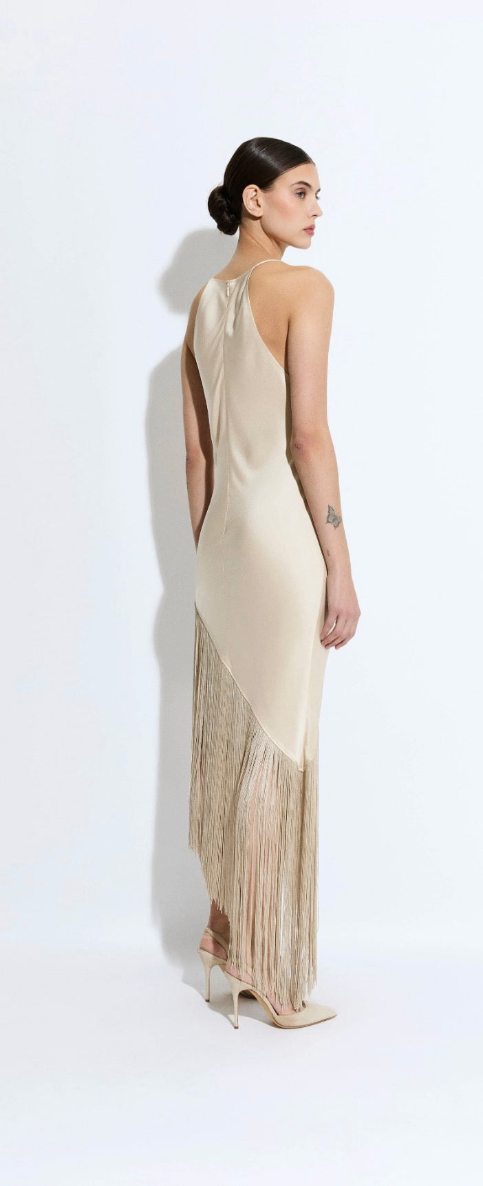La Pointe Cowl Fringe Dress Size: M, US 8