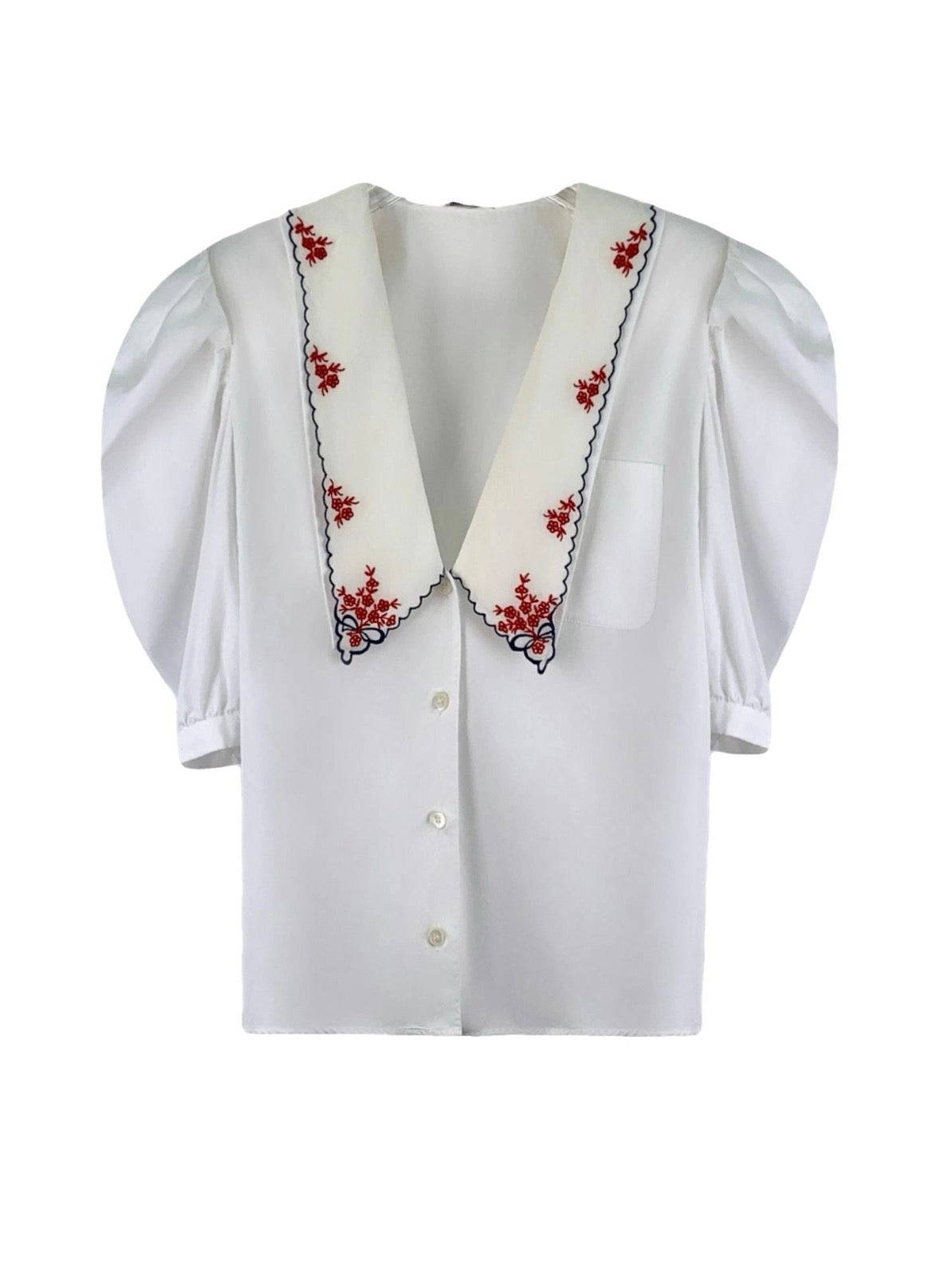 Miu Miu Embroidered Collar Blouse Size: L