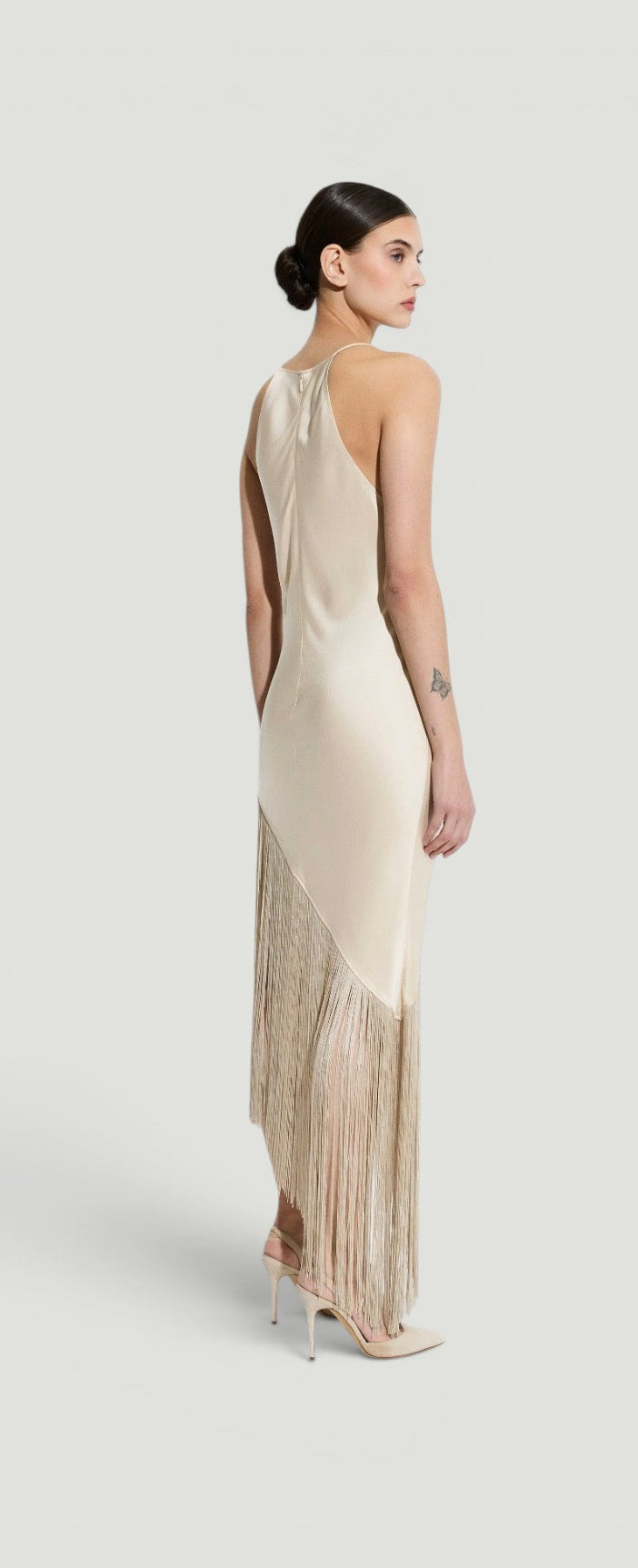 La Pointe Cowl Fringe Dress Size: M, US 8
