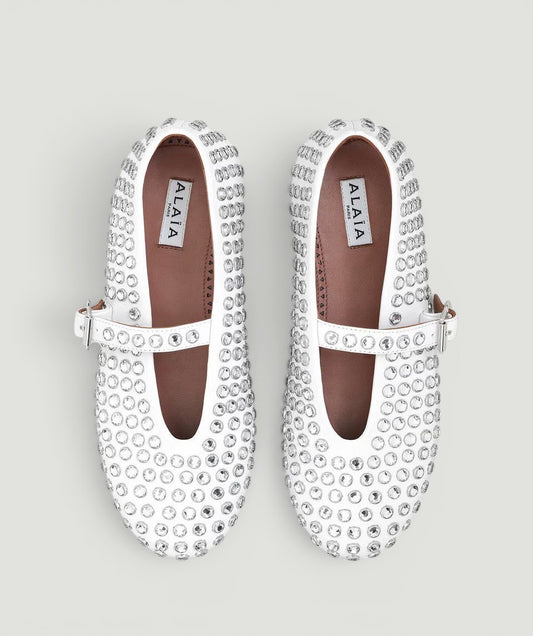Alaïa Rhinestone Ballet Flat Size 40