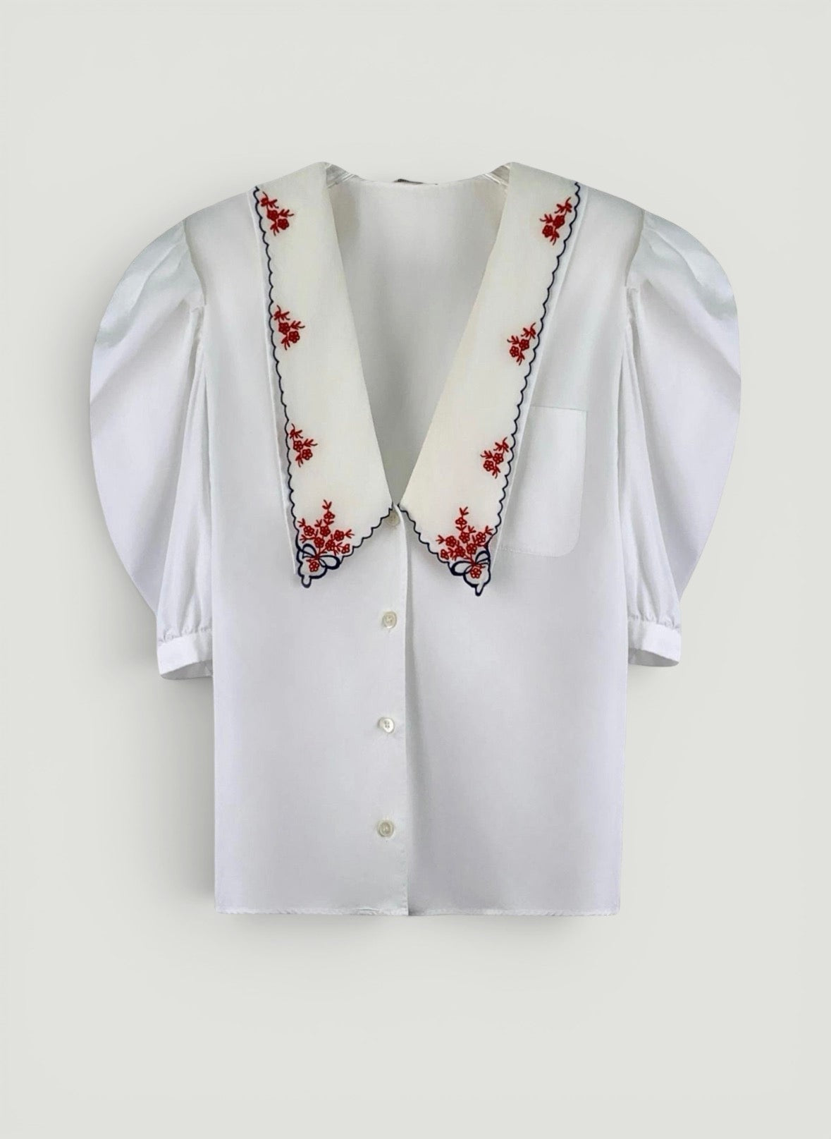 Miu Miu Embroidered Collar Blouse Size: L