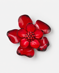 Vintage Red Enamel Red Rhinestone Brooch