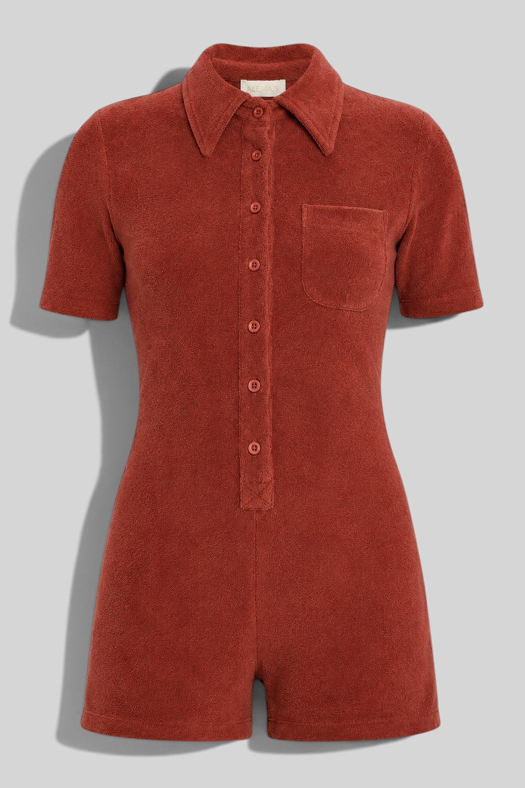SUZIE KONDI Collared Terry Romper Size M