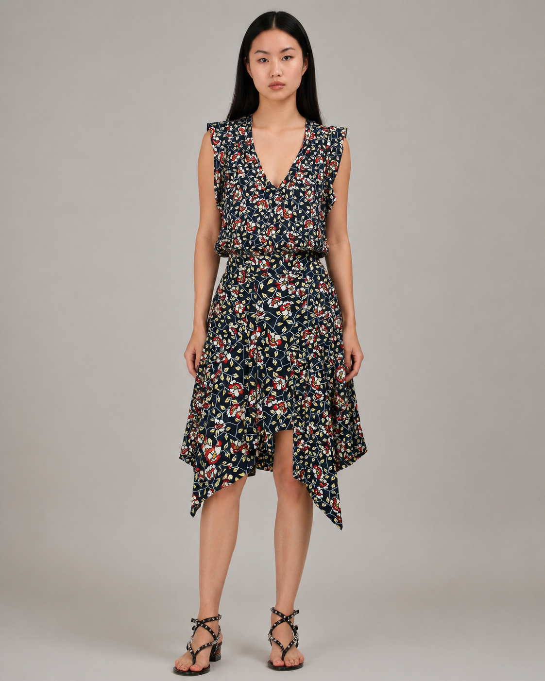 ISABEL MARANT Navy Floral Skirt Size 42