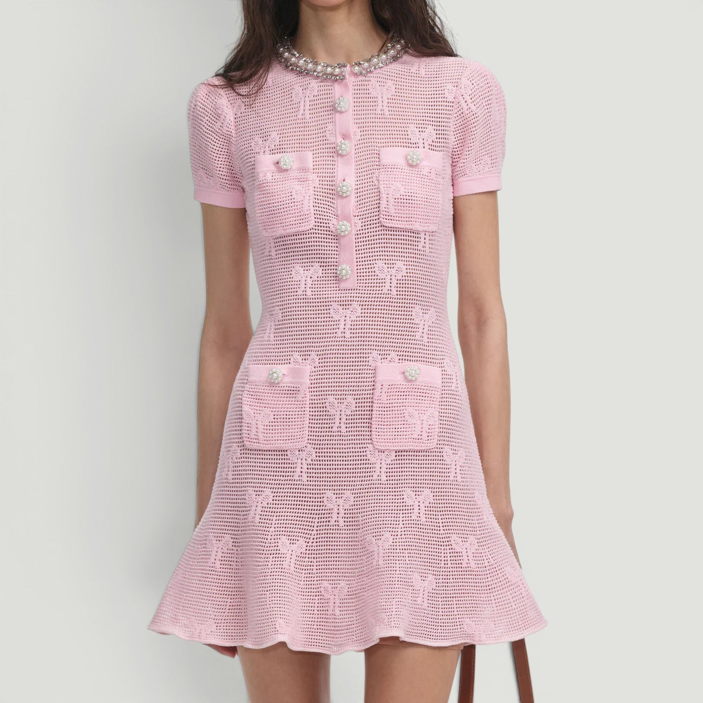 Self Portrait Bow Jacquard Dress SIZE MEDIUM