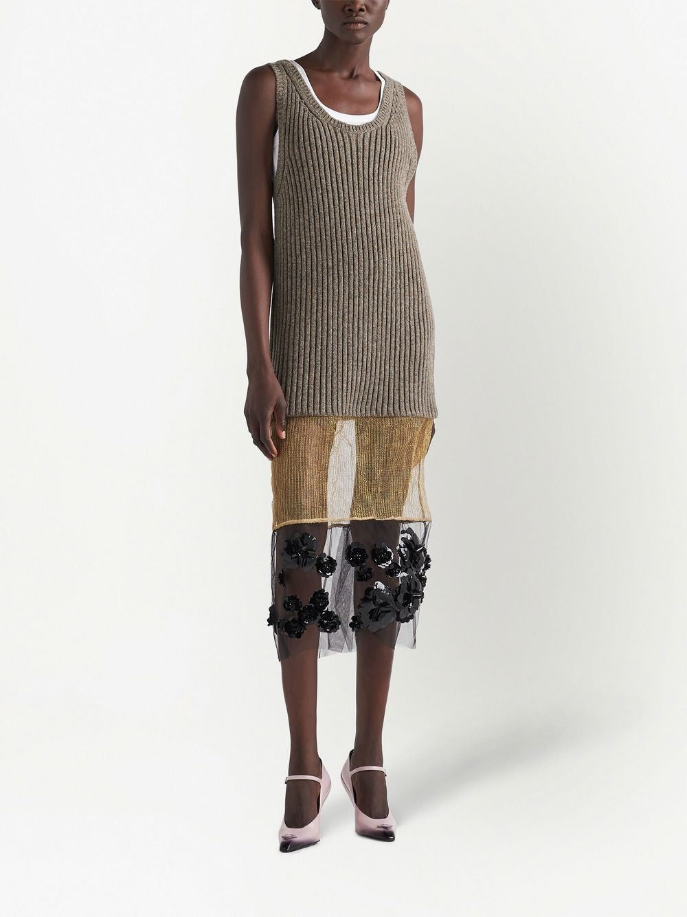 2022 Prada Embellished Knit Dress Size: S