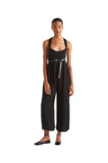 Prada Leather Belted Crepe Jumpsuit Size: S/XS