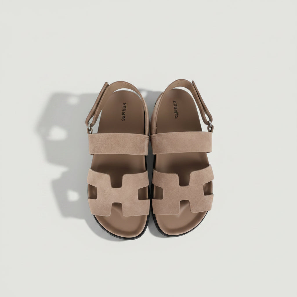 HERMES Suede Genius Sandals SIZE: 39.5