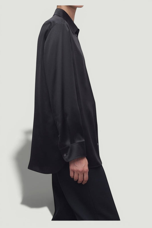 THE ROW Black Silk Button Up Size M