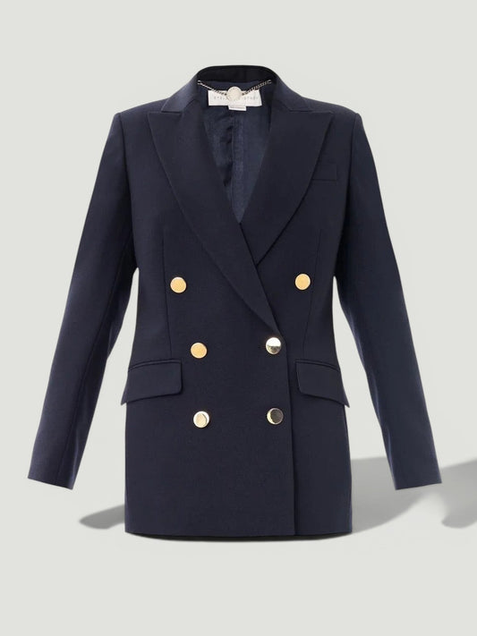 STELLA MCCARTNEY Navy Double-Breasted Blazer Size M